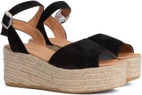 Barbour Espadrille Platform Sandal in Black Suede at Nordstrom Rack, Size 10
