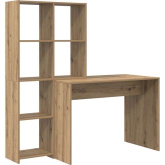 vidaXL Escritorio Con Estante Roble Artisan 138.5 X 55 X 143 Cm Vidaxl