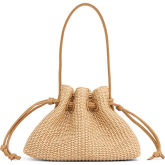Mansur Gavriel Woven Raffia Drawstring Pouchette in Natural at Nordstrom