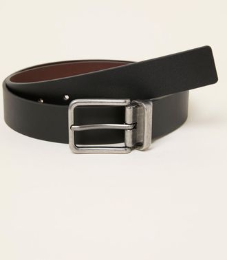 Fat Face FatFace Black/Brown Reversible Leather Belt