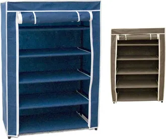 Trade Shop Trade Shop - Zapatero De Camping Plegable De Colores De Metal Y Tela 60x30x88cm