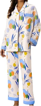 Generic Pyjamas for Women 2 Piece Outfits Womens Fashion Lounge Nightwear Cotton-Like Ladies Pyjamas Sleep & Lounge Women Skin-Friendly Casual Classic Leisure