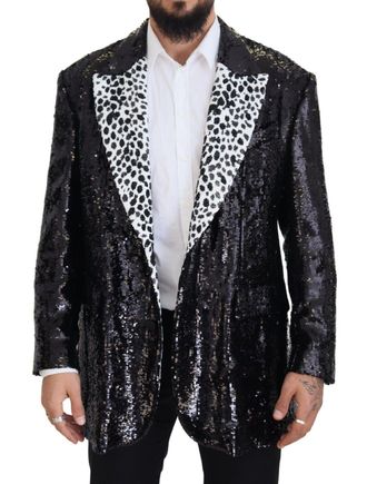 Dolce & Gabbana Paillette Blazer Dalmati&euml;r Kraag