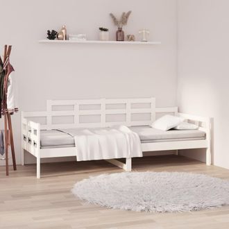 vidaXL Sof&aacute; Cama Madera Maciza De Pino Blanco 90x190 Cm Vidaxl