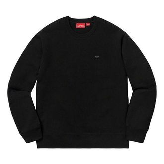 SUPREME FW19 Week 8 Small Box Crewneck Chest Small Label Round Neck Unisex Black SUP-FW19-804