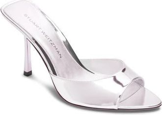 Stuart Weitzman Lexington Mule 85 in Silver at Nordstrom, Size 7.5