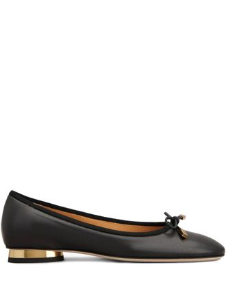 Tod's bow-detail ballet flats - women - Nappa Leather/Calf Leather/Calf Leather/Rubber - 39.5 - Black