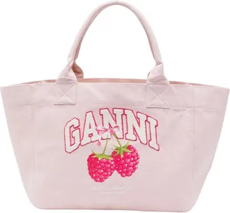 Ganni Tassen, Dames, Roze, ONE Size, Polyester, Medium Shopping Bag