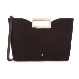 Kazar Su&egrave;de Tas met Metalen Handvatten - Dames - Handtassen - Bruin - ONE Size - Su&egrave;de - Tassen