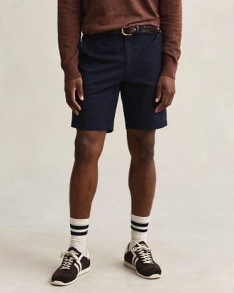 GANT Mens Regular Fit Shorts in Navy Cotton - Size 34 (Waist)