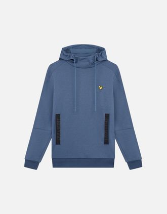 Lyle & Scott Mens Lyle & Scott Pocket Branded Sweat Light Navy Blue Hoodie - Size: 38