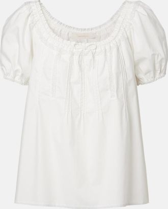 Faithfull The Brand Galle lace-trimmed cotton top