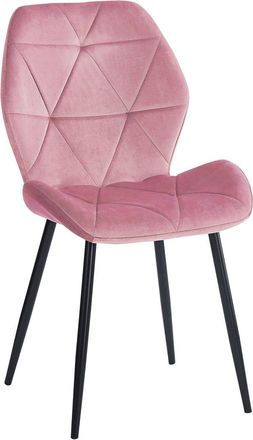 Regalos Miguel Sillas - Silla Sesel Terciopelo Patas Negras - Rosa