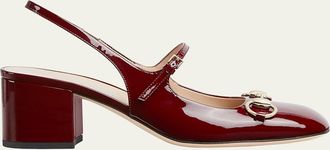 Gucci Lady Patent Bit Slingback Pumps