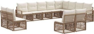 vidaXL Conjunto De Sof&aacute;s De Jard&iacute;n 12 Uds. Beige Rat&aacute;n Sint&eacute;tico Vidaxl