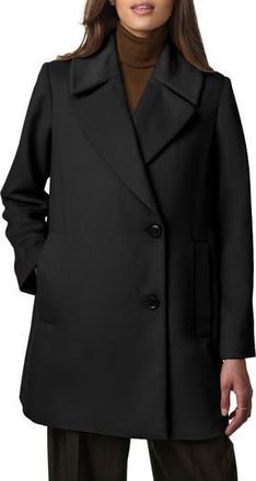Bernardo Oversize Lapel Wool Blend Swing Coat in Black at Nordstrom Rack, Size Xx-Large