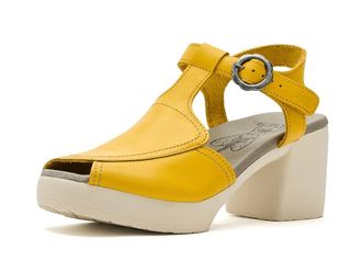FLY London Flig419fly Womens Sandals Yellow : EU 41 (US Womens 10-10.5) M, Leather