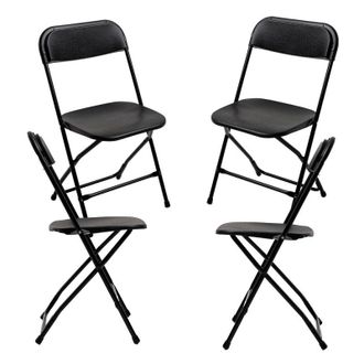 Regalos Miguel Sillas Plegables - Pack 4 Sillas Dona Plegable - Negro