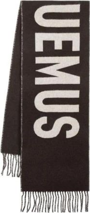 Jacquemus Bufanda con Logo y Flecos - Accessories - Hombre - Marr&oacute;n - ONE SIZE