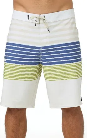 O'Neill Hyperfreak Heat Stripe Swim Trunks in Light Khaki at Nordstrom, Size 32