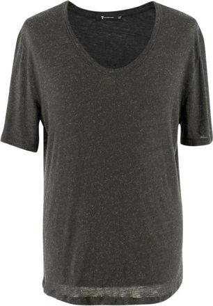 Alexander Wang Grey Scoop-Neck T-shirt Size M