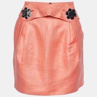 See By Chlo&eacute; See by Chlo&eacute; Coral Pink Linen Mini Skirt S