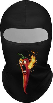 Generic Fire Breathing Red Hot Roasted Chili Pepper Breathable Balaclava Sun Protection Full Face Mask Cycling Sunscreen Headcover Cap Windproof Sports Headwe