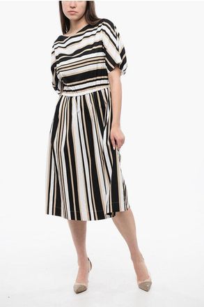 Woolrich Color Block Striped SCULLY Flared Dress size L