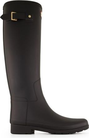 Hunter Refined Gold Trim Tall Boot Gummistiefel f&uuml;r Damen | schwarz