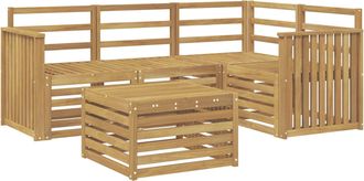 vidaXL Conjunto De Sof&aacute;s De Exterior 5 Uds. Blanco Vidaxl