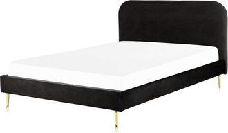 Beliani Bed Velvet FLAYAT 180 x 200 cm (EU Super King) Black