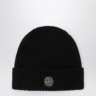 Stone Island Black wool beanie