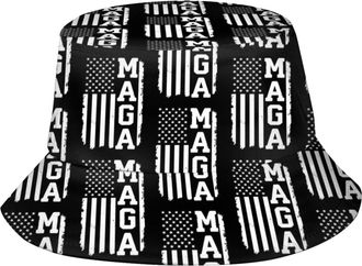 AOOEDM MAGA American Flag Outdoor Sun Fishermans Hat Bucket Caps Breathable Beach Hats for Men Women