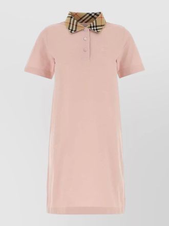 Burberry piquet polo dress checked collar short sleeves