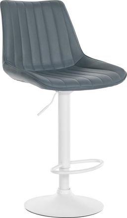 Clp Taburete de bar regulable y giratorio en Simil cuero Gris