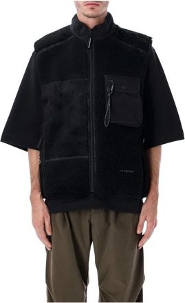 And Wander 54 Mix Boa Vest - Heren - Bodywarmers - Zwart - Xl/2Xl - Wol - Jassen