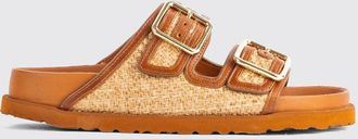 Birkenstock Sandalo 1774 Arizona in rafia e pelle con doppio cinturino