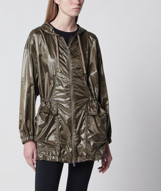 Herno Olive green shiny nylon parka