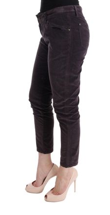 Ermanno Scervino Womens Brown Cotton Cropped Casual Pants