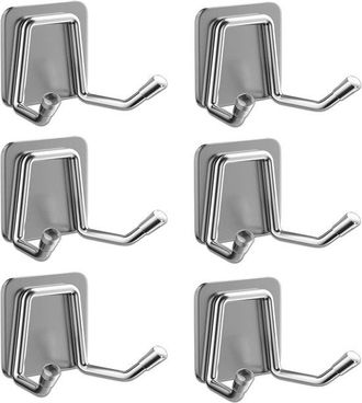 OEM Gancho Adhesivo Grande De Acero Inoxidable, Impermeables Y Resistentes A La Corrosi&oacute;n, Toallas Y Percheros Para Usar En La Cocina, Paquete De 6