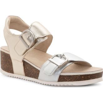 Ara Nova Slingback Platform Wedge Sandal in Silver/Platinum at Nordstrom, Size 9.5-10Us