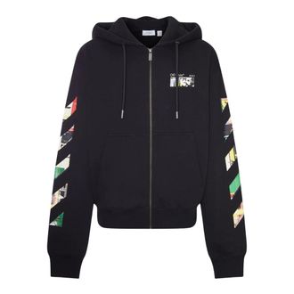 Off-white Hoodies & sweatvesten, Heren, Zwart, L, Katoen, Katoenen Hoodie met Logo