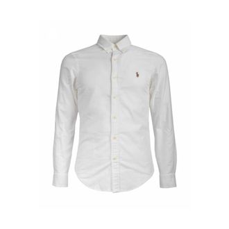 Polo Ralph Lauren Sportief Langemouwenshirt - Heren - Casual Overhemden - Wit - XL - Overhemden