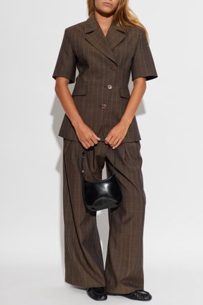Ganni Wool Trousers, Womens, Brown