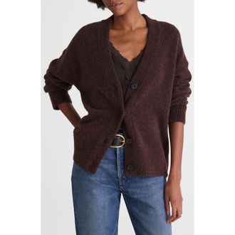 Madewell Drop Shoulder V-Neck Cardigan in Dark Umber at Nordstrom Rack, Size Small