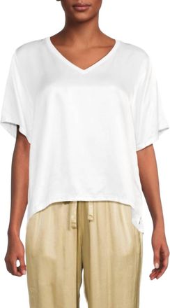 Nation Ltd Bennie Oversized V-Neck T-Shirt In White