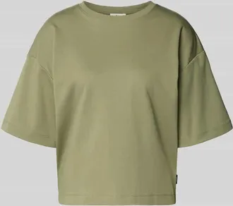s.Oliver Red Label Oversized T-Shirt aus reiner Baumwolle in Khaki, Gr&ouml;&szlig;e 36