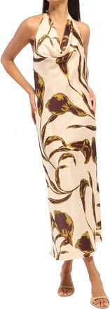 Misa Ida Halter Dress In Mahogany Calla Lilly