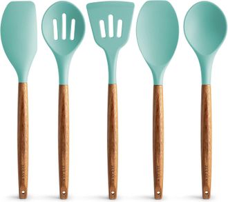 Zulay Kitchen 5 Piece Non-Stick Silicone Cooking Utensils Set