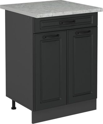 Vicco Mueble Bajo De Cocina R-line, Antracita Casa De Campo, 60 Cm Et M&aacute;rmol, Vicco